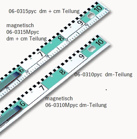 Flachprofil-Lineal, FOCON, mit Magnetsatz, dm+cm Teilung, 100 cm