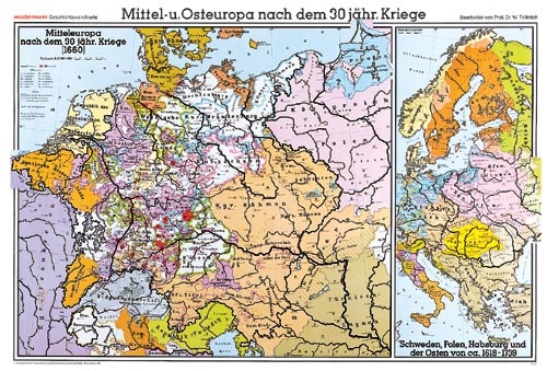 Wandkarte Mittel- und Osteuropa, 202x147 cm