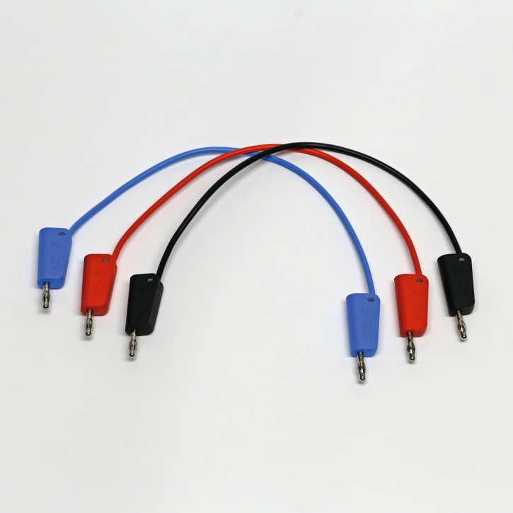 Experimentierkabel blau, Länge 25 cm mit 4 mm Sicherheitsstecker