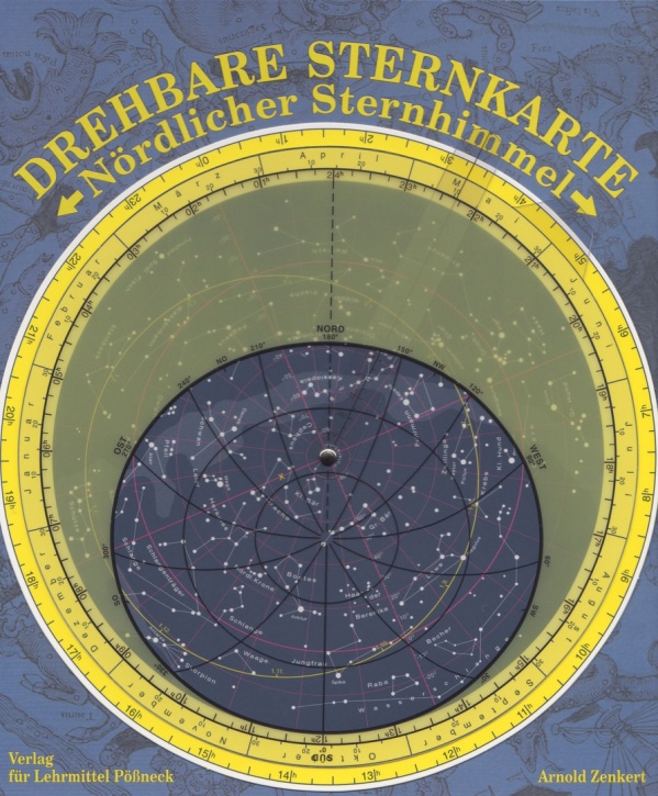 Drehbare Sternkarte mit Planetzeiger, Ø 22 cm