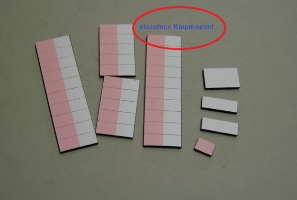 Magnetsymbol für Stundenplan, halb rosa-halb weiß