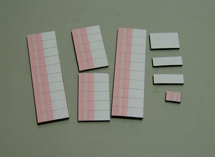 Satz Kippmagnete für Stundenplan, rosa mit Streifen - weiß