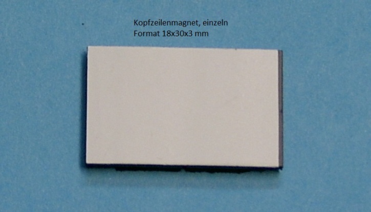 Kopfzeilenmagnet zur Kennzeichnung der Klasse 18x30mm, weiß