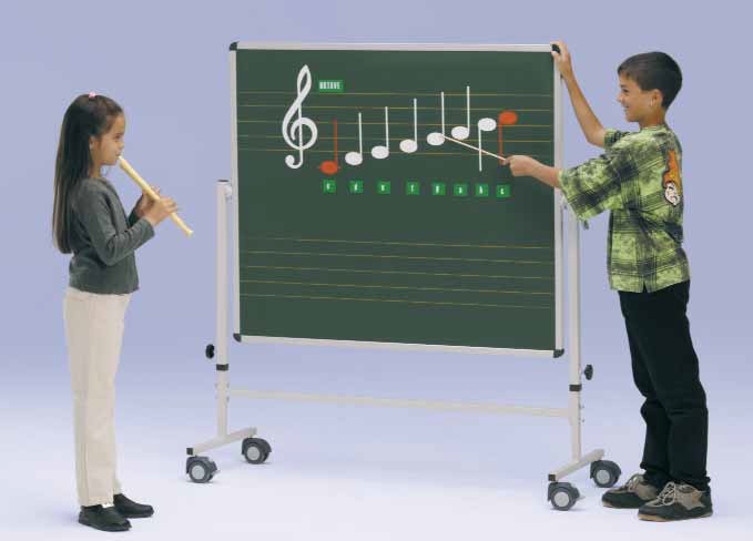 Fahrbare Musiknotentafel mit 5cm Orff-Lineatur