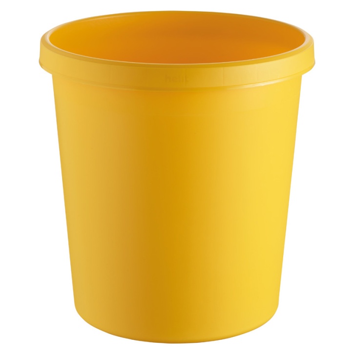 Papierkorb Läufer, 18 Liter, gelb, mit doppeltem Rand