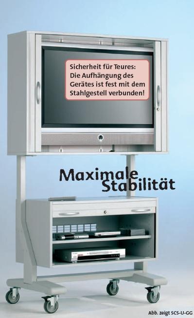 Fahrbarer Schrank für Flat-Screens bis 92cm Breite und 78cm Höhe