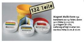 Magnet Multi-Form 132, runde Box mit 132 Teilen