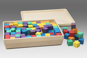 SOMA-Würfel, 2x2x2 cm, 150 farbige Würfel aus RE-WOOD®
