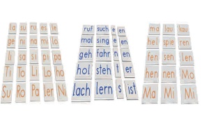 Zusatzelemente Deutsch, Silben und Wortstämme für Legekasten