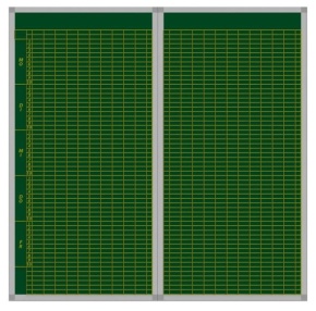 Stundenplantafel für 20 Klassen mit 10 Stunden, grün, als 2teiliges Set