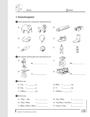 Lehrerhandreichung, Arbeitsblätter und Kopiervorlagen: Gewichte