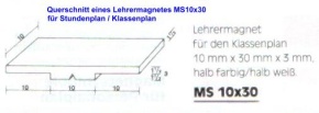 Magnetsymbol für Stundenplan, halb dunkelgrün/halb weiß