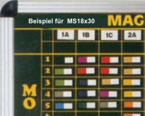 Kopfzeilenmagnet zur Kennzeichnung der Klasse 18x30mm, weiß mit schwarzem Streifen