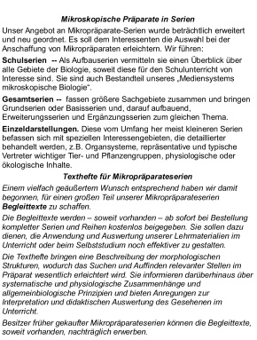 Mikropräparate - Die Weinbergschnecke (Helix pomatia).12 Präparate